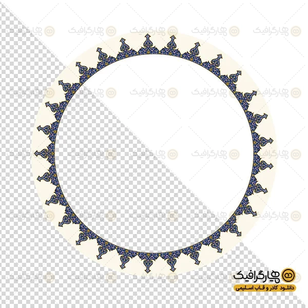 تصویر کاشی دایره ای با قاب