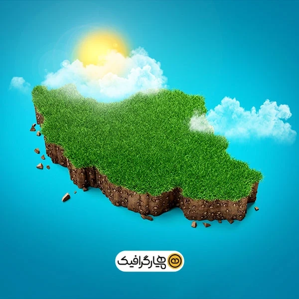 وکتور سه بعدی نقشه ایران